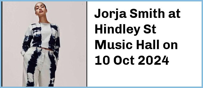 Jorja Smith at Hindley St Music Hall in Adelaide