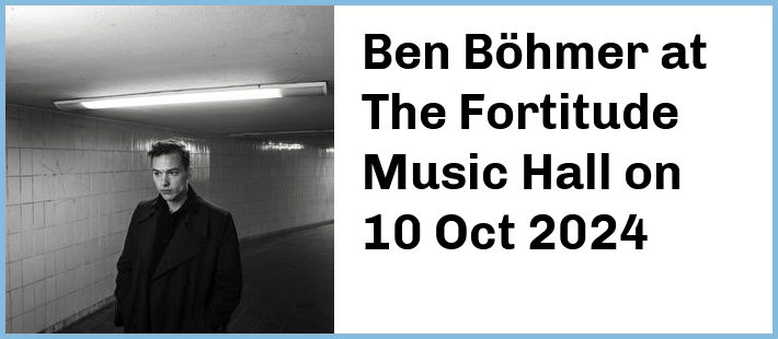 Ben Böhmer at The Fortitude Music Hall in Brisbane