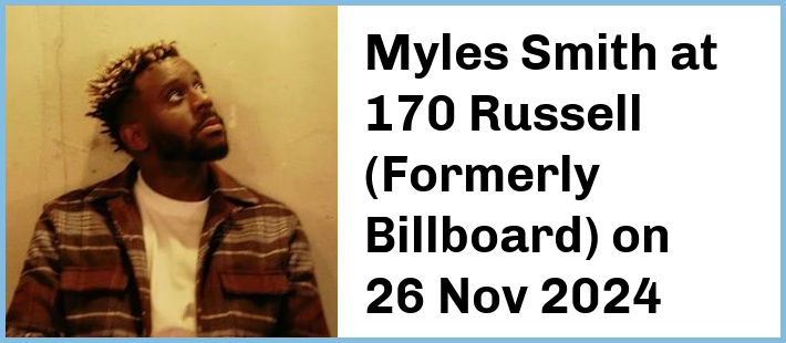 Myles Smith at 170 Russell (Formerly Billboard) in Melbourne