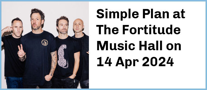 Simple Plan at The Fortitude Music Hall in Brisbane