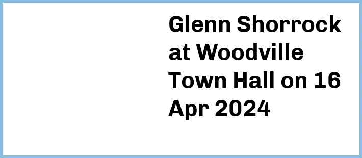 Glenn Shorrock at Woodville Town Hall in Woodville