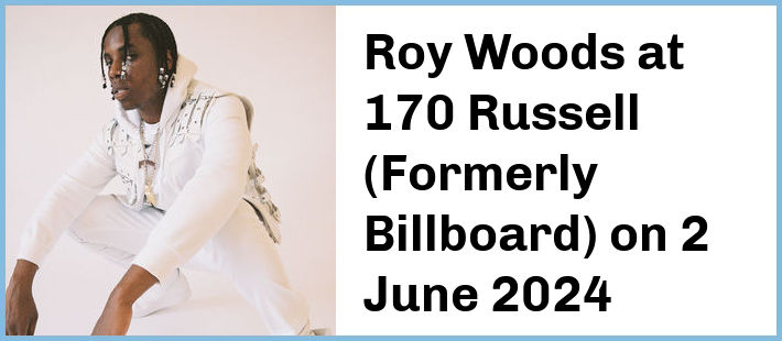 Roy Woods at 170 Russell (Formerly Billboard) in Melbourne