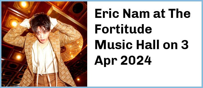 Eric Nam at The Fortitude Music Hall in Brisbane