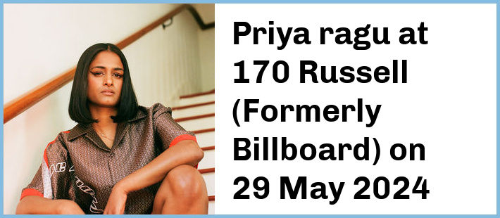 Priya ragu at 170 Russell (Formerly Billboard) in Melbourne