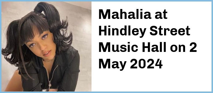 Mahalia at Hindley Street Music Hall in Adelaide