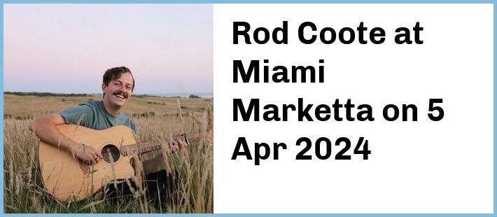 Rod Coote at Miami Marketta in Gold Coast