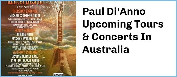 Paul Di'Anno Upcoming Tours & Concerts In Australia