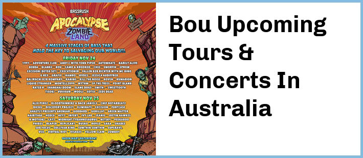 Bou Upcoming Tours & Concerts In Australia