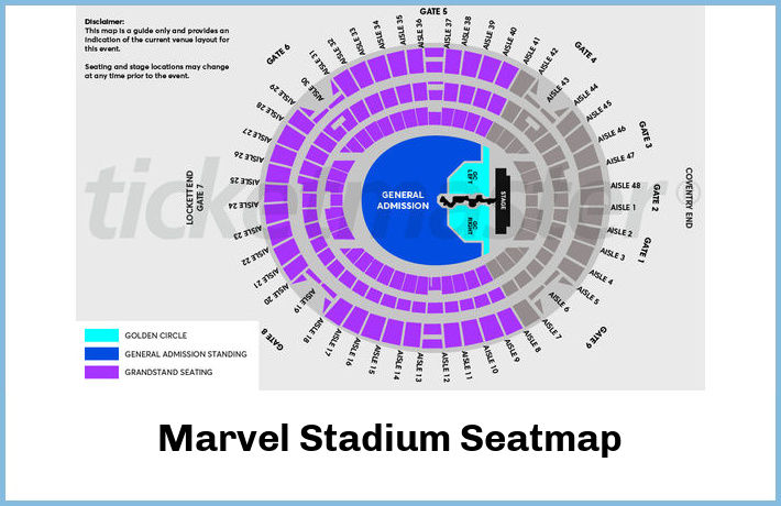 Marvel Stadium Seatmap