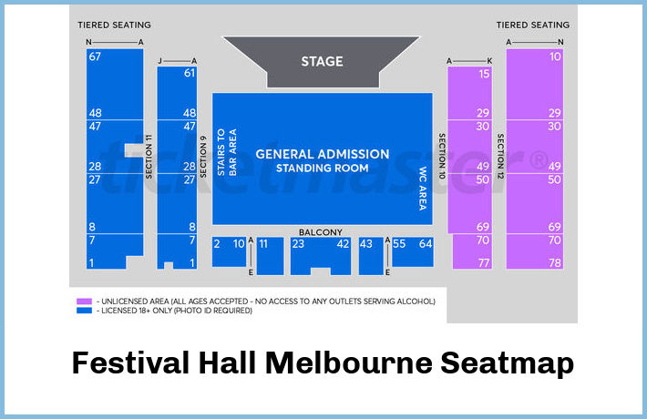 Festival Hall Melbourne Seatmap