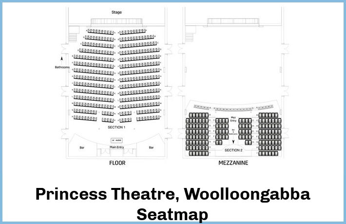 Princess Theatre, Woolloongabba Seatmap