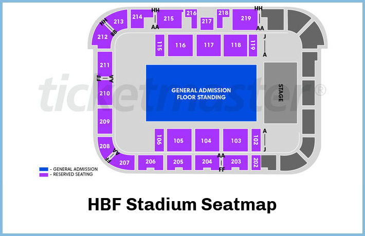 HBF Stadium Seatmap