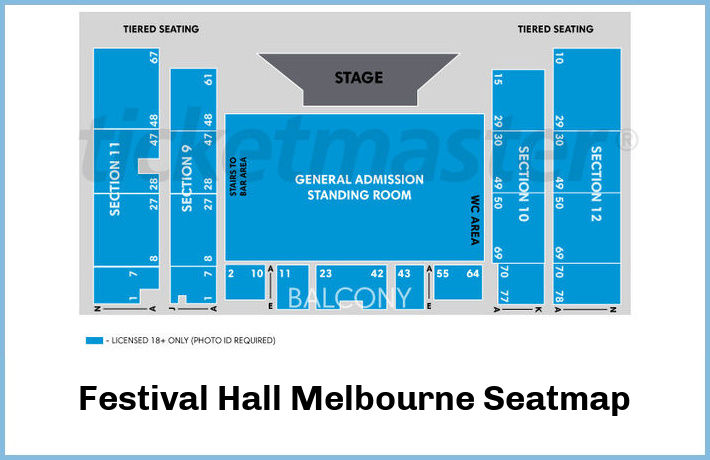 Festival Hall Melbourne Seatmap