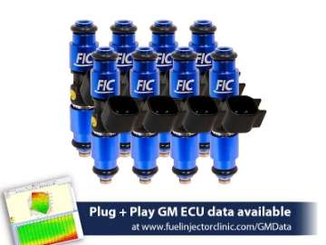 Picture of FIC1440cc (160 lbs/hr at OE 58 PSI fuel pressure) FIC Fuel Injector Clinic Injector Set for LS1 engines (High-Z)