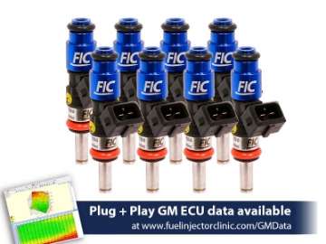 Picture of FIC1200cc (130 lbs/hr at OE 58 PSI fuel pressure) FIC Fuel  Injector Clinic Injector Set for LS2 engines (High-Z)