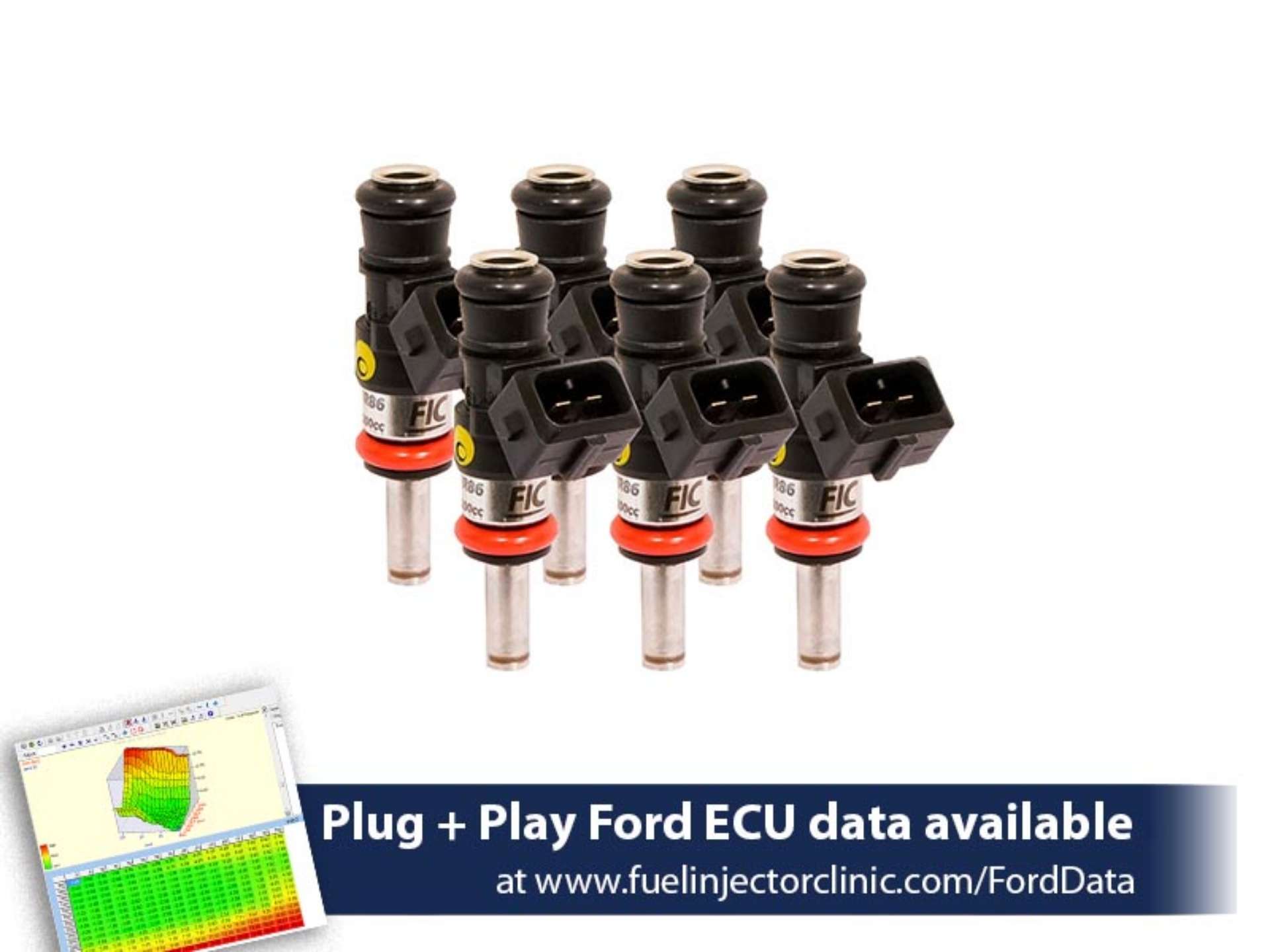 Picture of FIC1200cc (110 lbs/hr at 43.5 PSI fuel pressure) FIC Fuel  Injector Clinic Injector Set for Ford Raptor (2010-2014) Injector Sets