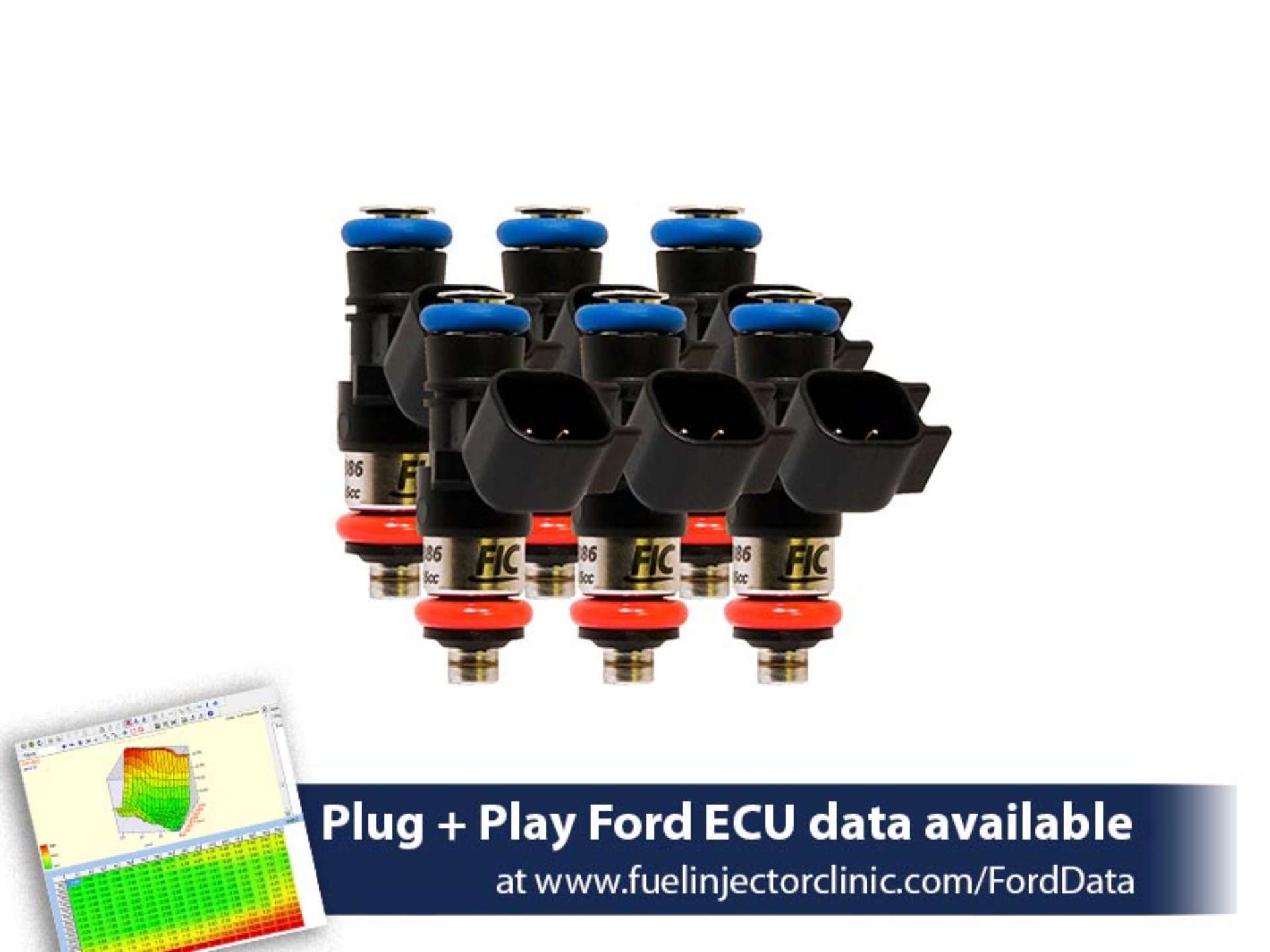 Picture of FIC850cc (81 lbs/hr at 43.5 PSI fuel pressure) FIC Fuel  Injector Clinic Injector Set for Ford Raptor (2010-2014) Injector Sets