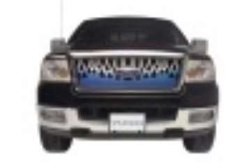 Picture of Putco 07-14 GMC Yukon - Yukon XL Flaming Inferno Stainless Steel Grilles - Blue Painted