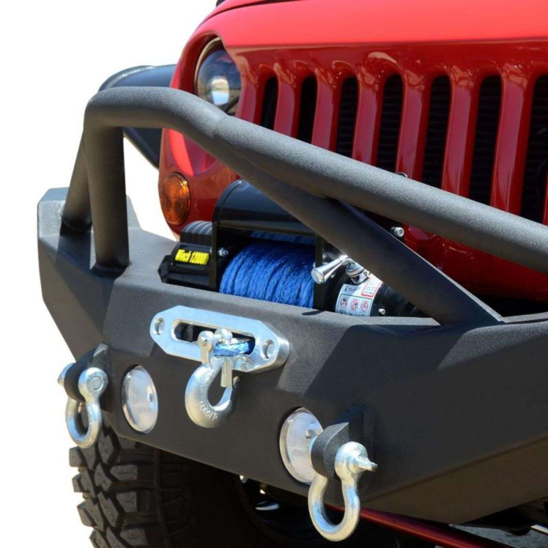 Picture of DV8 Offroad 07-18 Jeep Wrangler JK/JL FS-10 Full Length Steel Front Bumper w/ Skid Plate