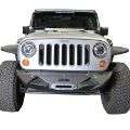 Picture of DV8 Offroad 07-18 Jeep Wrangler JK/JL Steel Stubby Front Bumper w/ Light Bracket & Winch Plate