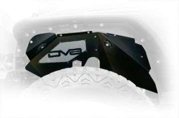 Picture of DV8 Offroad 07-18 Jeep Wrangler JK Front Aluminum Inner Fender w/ Rock Lights - Black