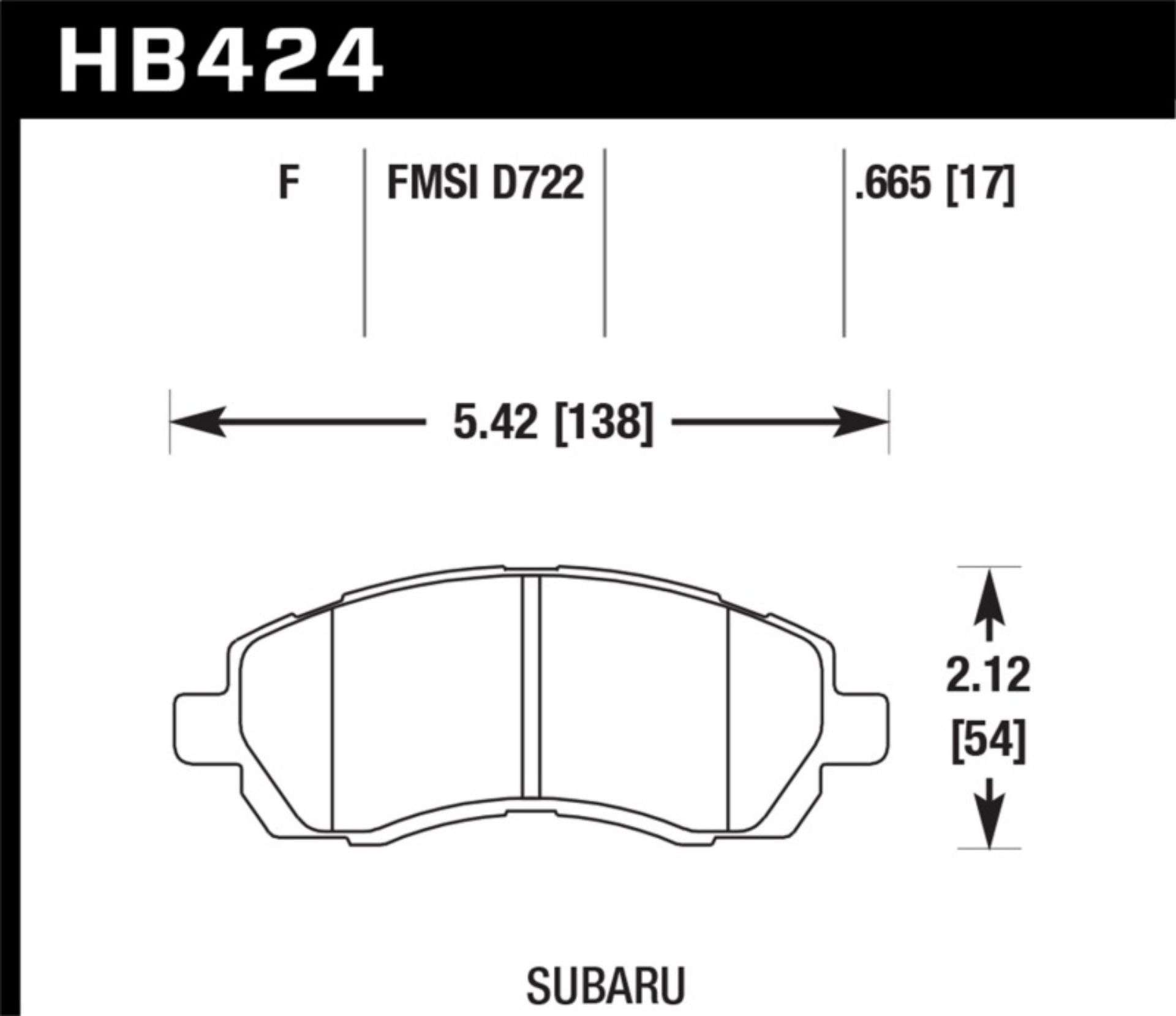 Picture of Hawk Subaru HPS Street Front Brake Pads