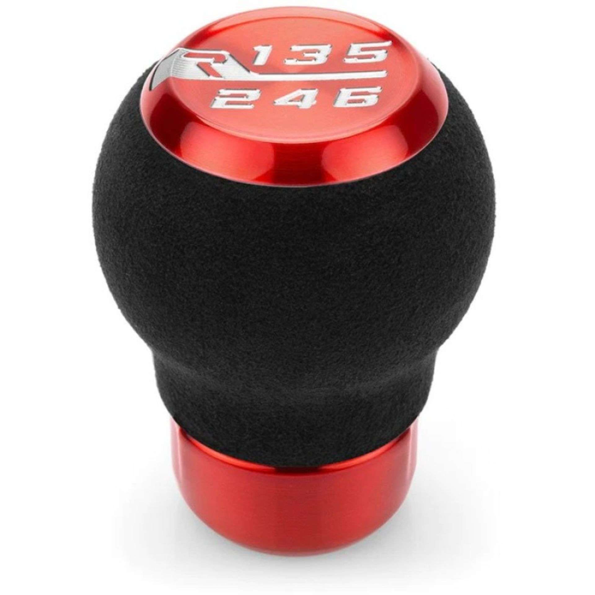 Picture of Raceseng Stratose Shift Knob (Gate 1 Engraving) M12x1.25mm Adapter - Red Translucent w/Perf Leather