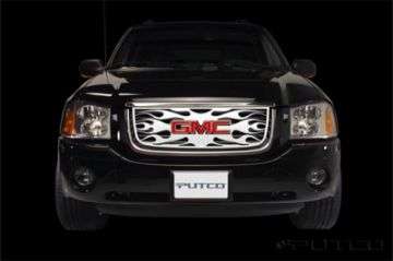 Picture of Putco 02-08 GMC Envoy w- Logo CutOut Flaming Inferno Stainless Steel Grille