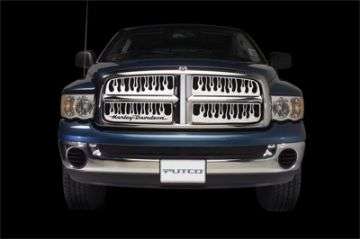 Picture of Putco 04-08 Ford F-150 Bar Grille w- Logo CutOut 6pcs Flaming Inferno Stainless Steel Grille