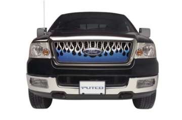 Picture of Putco 07-10 GMC Sierra HD Flaming Inferno Stainless Steel Grilles - Blue Painted