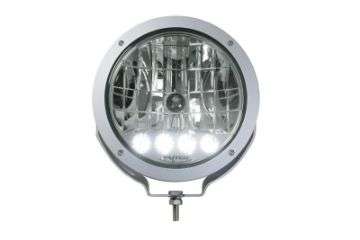 Picture of Putco HID Lamp w-4 LED DayTime Running Lights - 9in Silver Housing w- Clear Lens HID Off Road Lamps