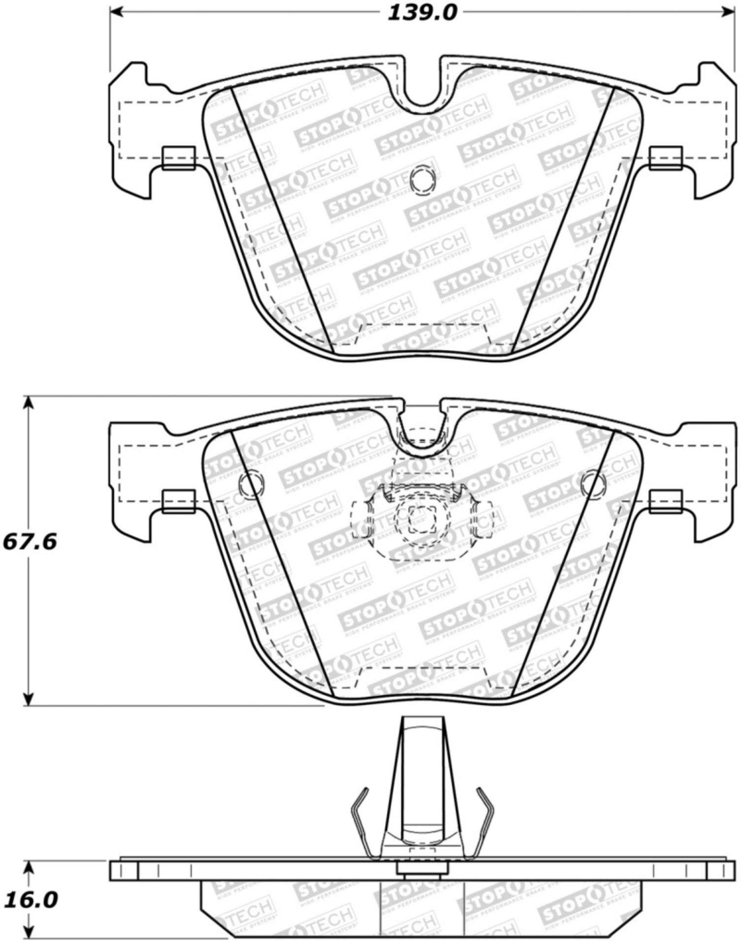 Picture of StopTech 10-16 BMW 5-Series Sport Performance Rear Brake Pads