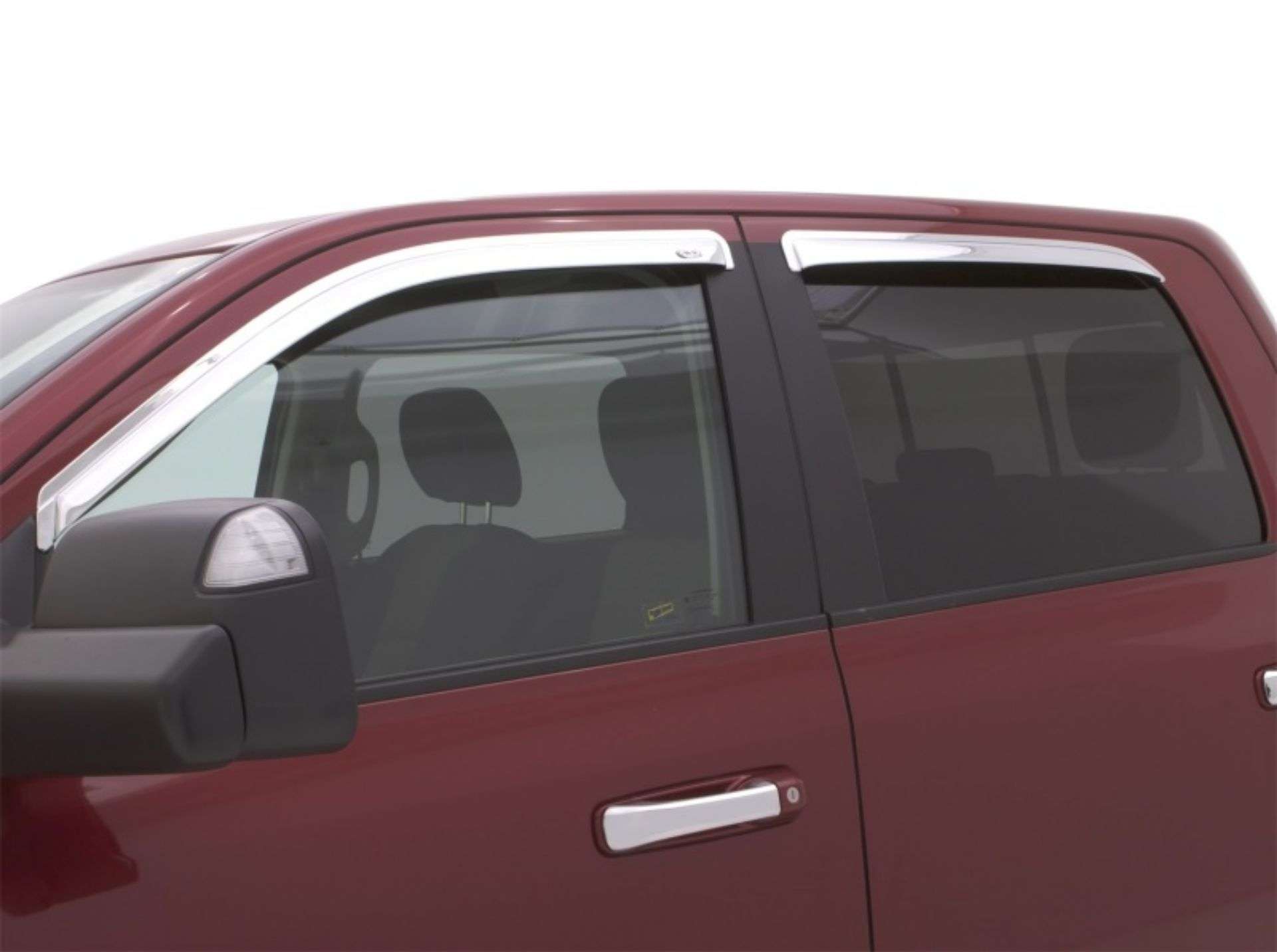 Picture of AVS 09-18 Dodge RAM 1500 Quad Cab Ventvisor Front & Rear Window Deflectors 4pc - Chrome