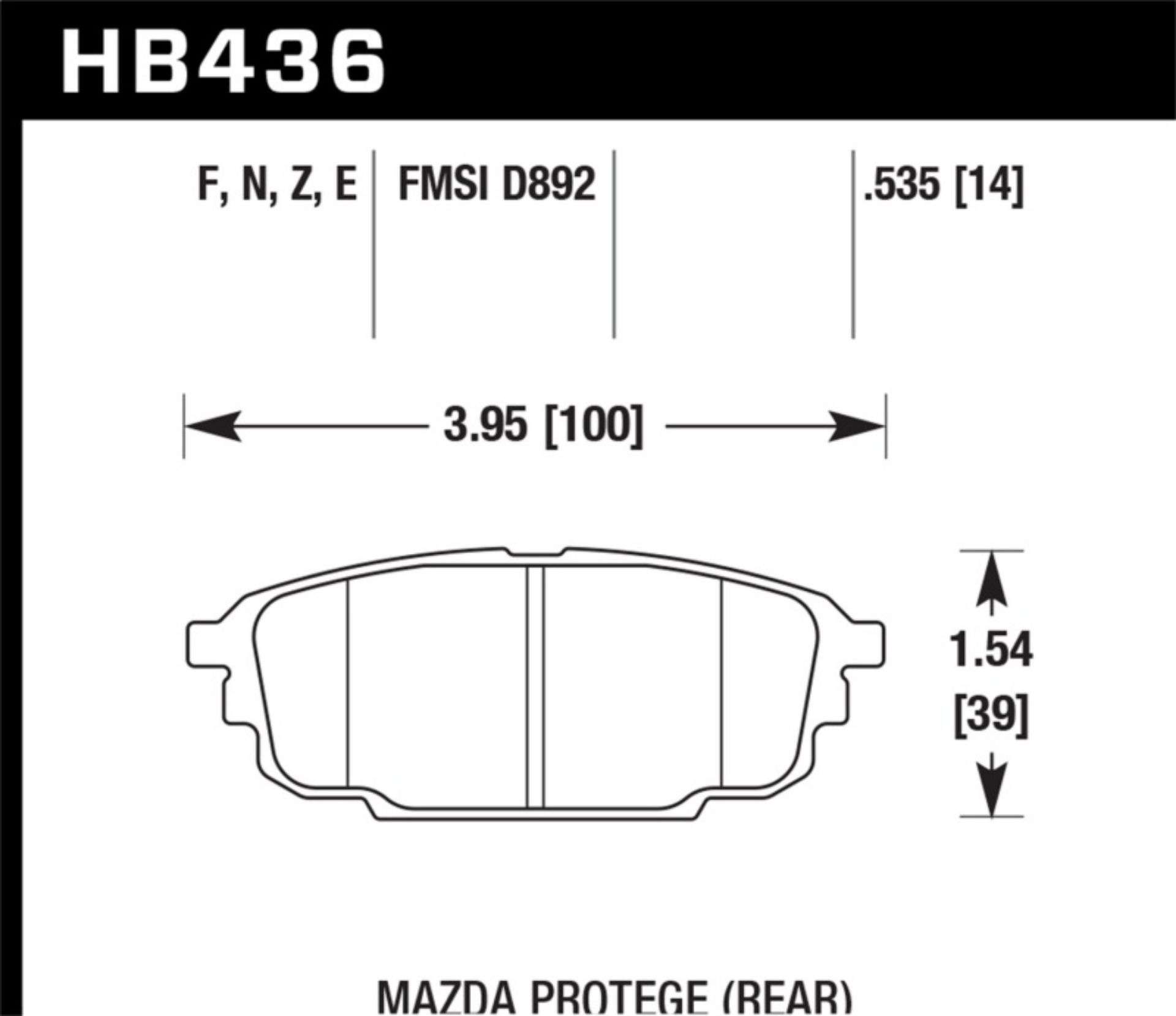 Picture of Hawk 01-03 Mazda Protege / 02-03 Mazda Protege5 Blue 9012 Race Rear Brake Pads