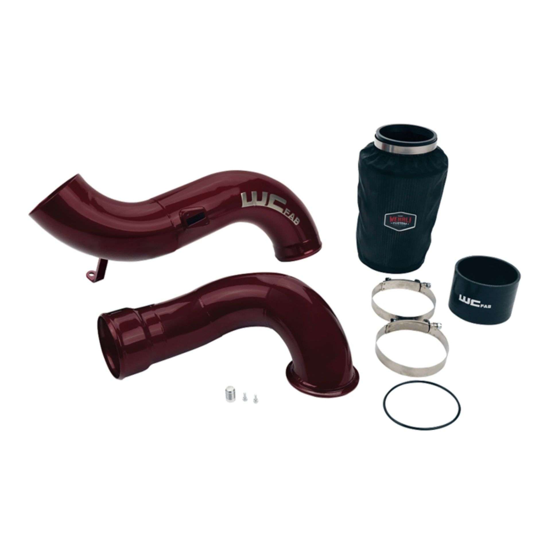 Picture of Wehrli 07.5-10 Chevrolet 6.6L LMM 4in Intake Kit Stage 2 - WCFab Red