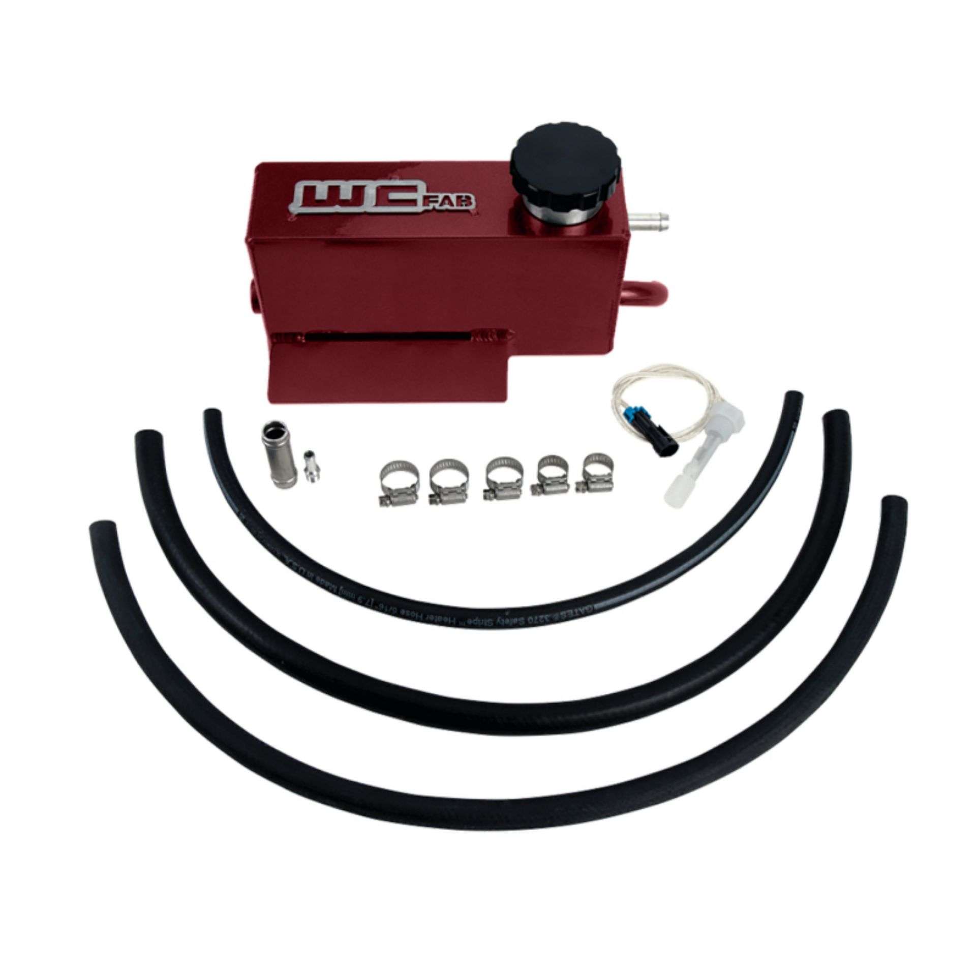 Picture of Wehrli 11-16 Chevrolet 6.6L LML Duramax Twin Turbo Style Coolant Tank Kit - WCFab Red