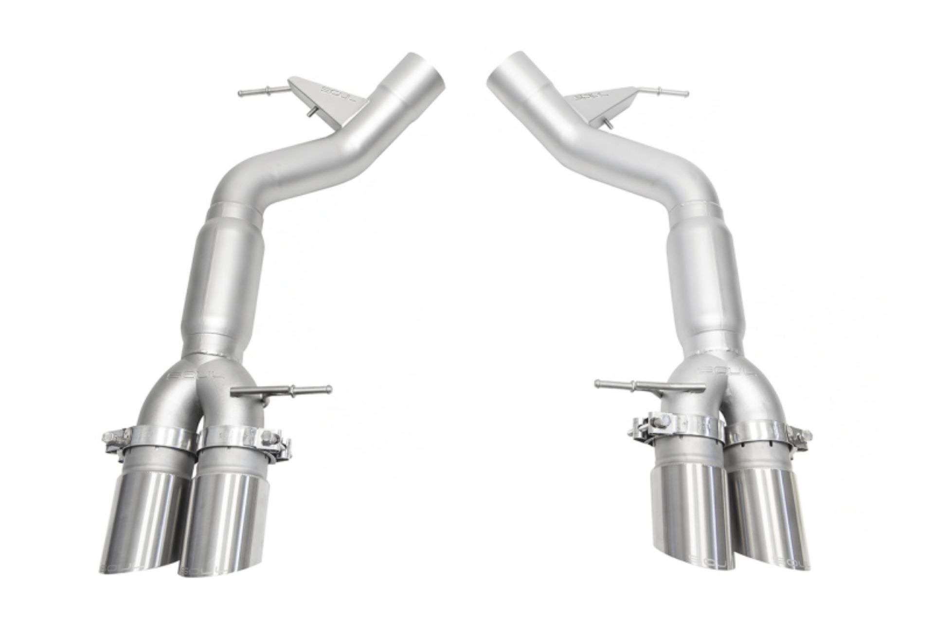 Picture of SOUL 12-18 BMW F06 / F12 / F13 M6 Resonated Muffler Bypass Exhaust - 3.5in Slash Cut Brushed Tips