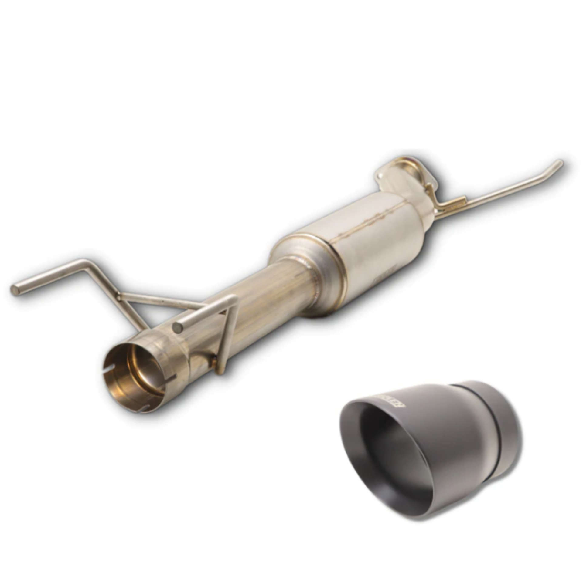 Picture of Carven 2022 Toyota Tundra 3.5L Cut & Clamp Muffler Replacement Kit w/ 5in Ceramic Black Tip