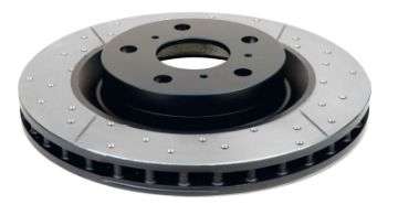 Picture of DBA 11-14 Ford Mustang GT w-Standard Brakes 3-7L Front Drill & Slot Street Series Rotor w-Blk Hat