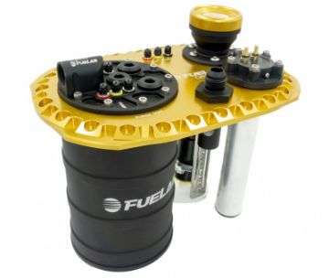 Picture of Fuelab Quick Service Surge Tank w-No Lift Pump & Dual 500LPH Brushless Pumps w-Controller - Gold