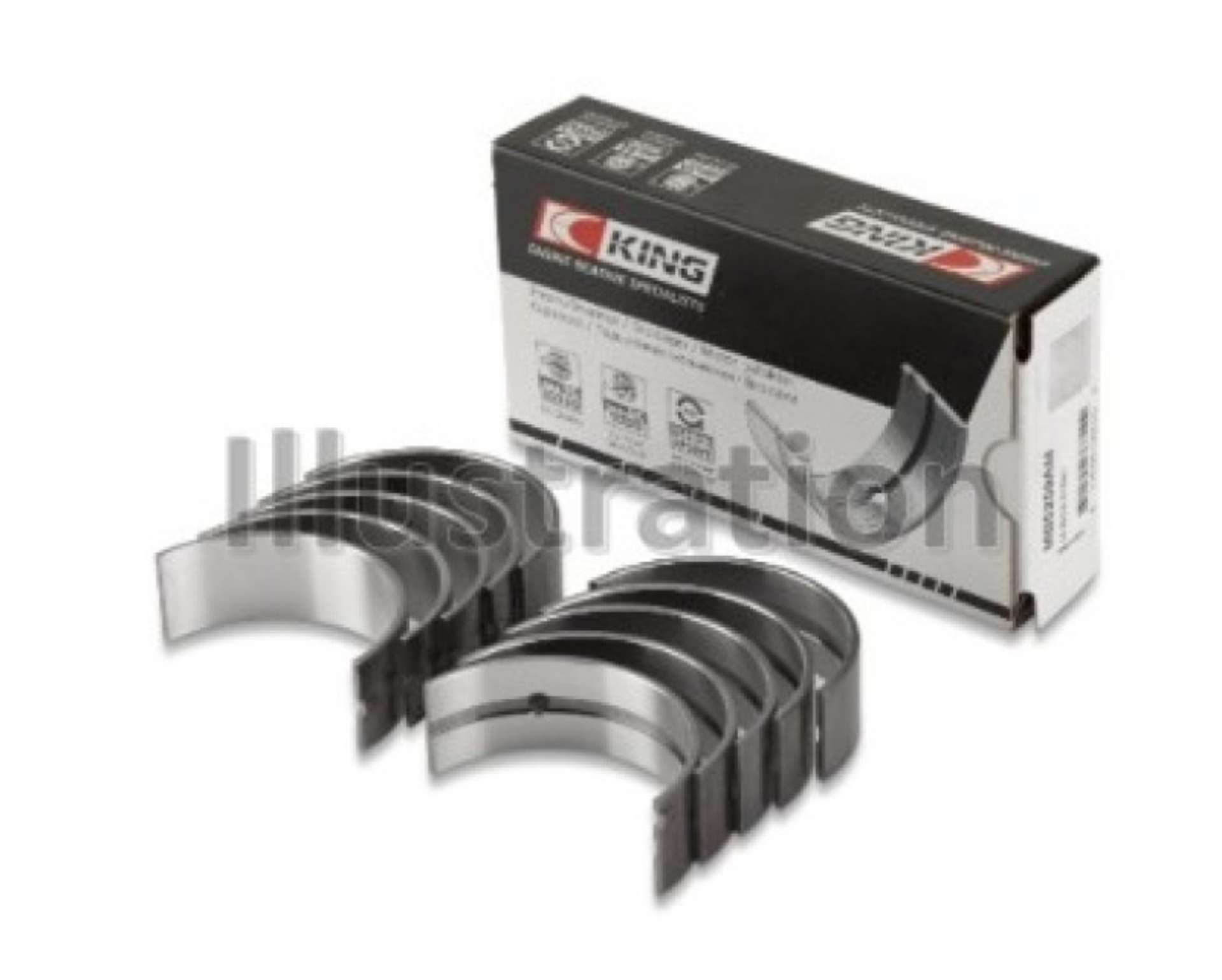 Picture of King Mitsubishi 2007+ 4B11T Turbo EVO X Size +0-25mm Crankshaft Main Bearing Set