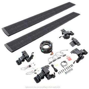 Picture of Go Rhino 19-23 Ram 1500 CC 4dr E-BOARD E1 Electric Running Board Kit 3 Brkt No Drl - Bedliner Coat