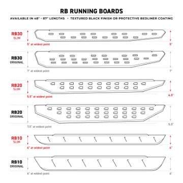 Picture of Go Rhino RB30 Slim Line Running Boards 80in- - Bedliner Coating Boards ONLY-Req- Mounting Brackets