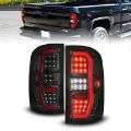 Picture of ANZO 14-18 GMC Sierra 1500 Full LED Taillights Black Housing Smoke Lens w-C Light Bars