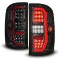 Picture of ANZO 14-18 GMC Sierra 1500 Full LED Taillights Black Housing Smoke Lens w-C Light Bars