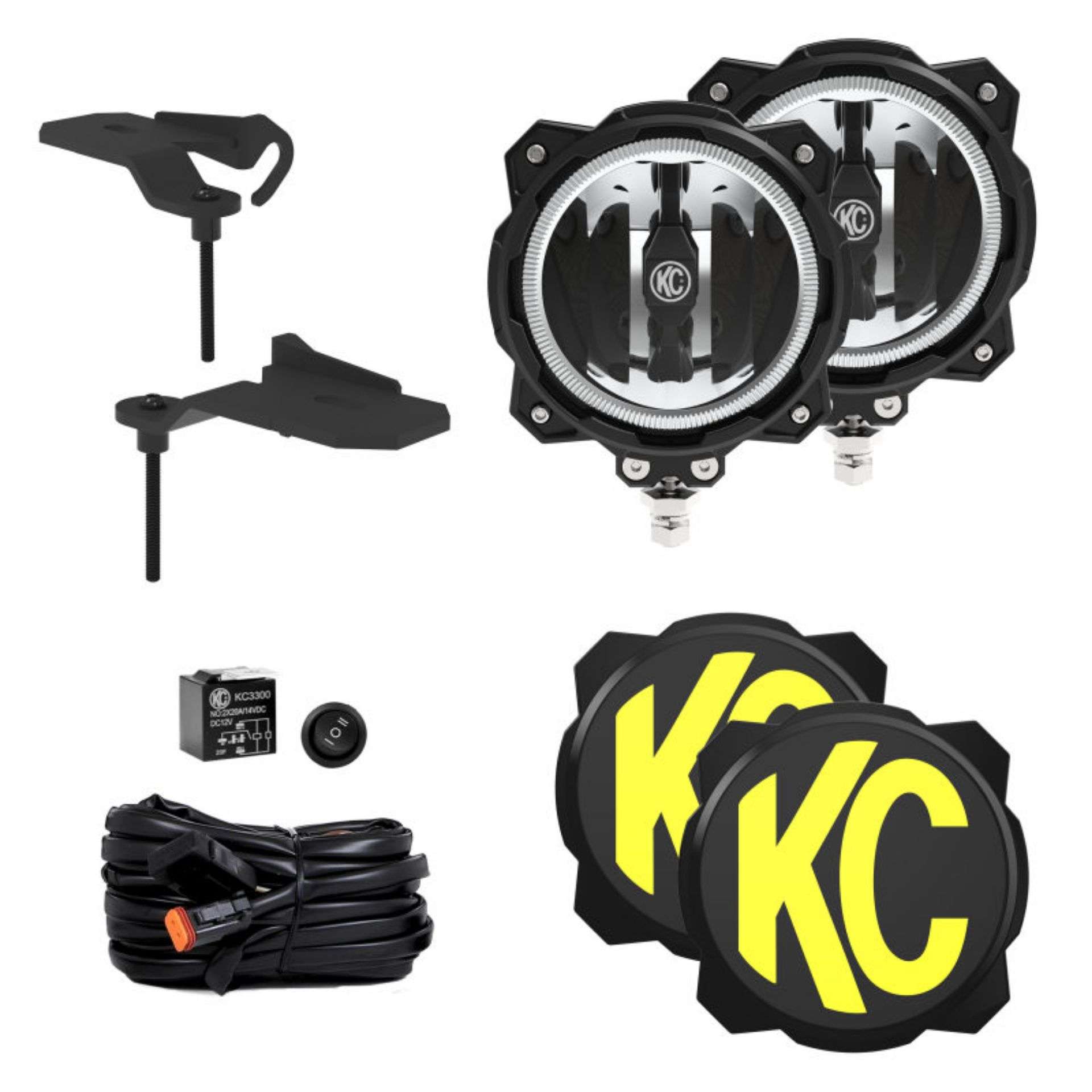 Picture of KC HiLiTES Jeep 392-Mojave Gravity LED PRO6 Wide-40 2-Light Sys Ditch Light Kit