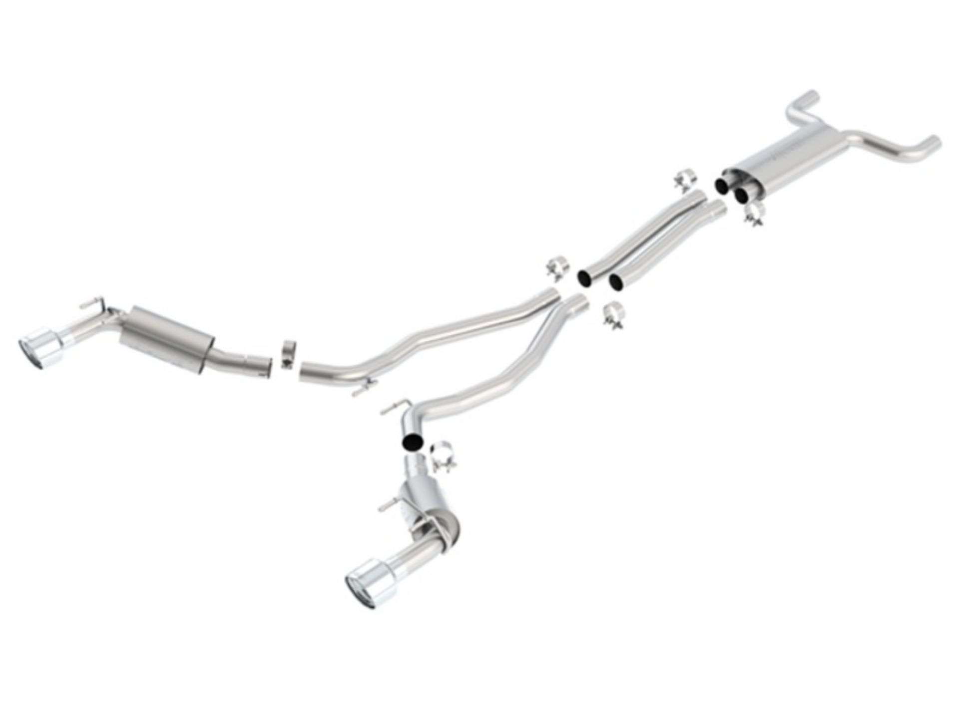 Picture of Borla 10-13 Chevy Camaro SS 6-2L V8 Single RoundTip Split Rear Exit S-Type Catback Exhaust