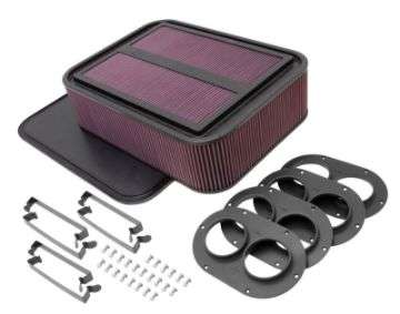 Picture of K&N Custom Racing Air Filter - Rectangular Carbon Fiber 4in Air Box w- 2-75in Air Horn