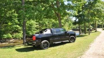 Picture of Corsa 2014-19 Chevy Silverado Cred Cab-Standard Bed 1500 5-3L V8 Polished Sport Single Side Exhaust