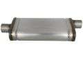 Picture of aFe MACHForce XP SS Muffler 2-5in Center Inlet - 2-5in Offset Outlet 18in L x 9in W x4in H Body